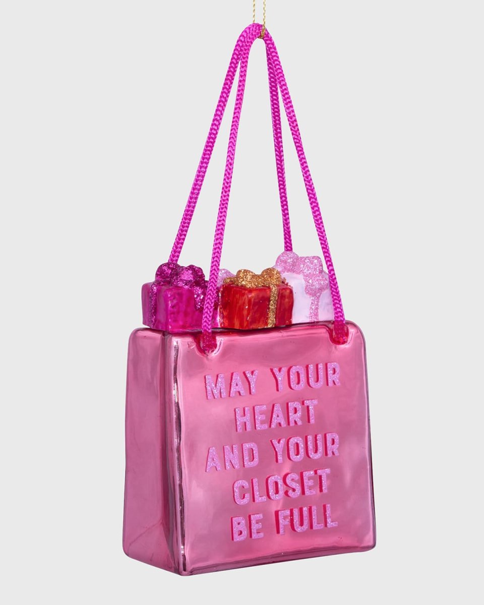 Pink Shopping Bag Christmas Ornament
